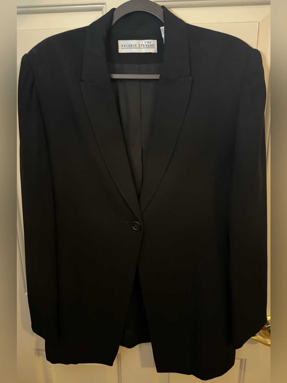 Valerie Stevens Jacket Blazer Black Single-Button Tailored Blazer Size -12 - Picture 2 of 12